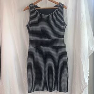 Black and white striped dress